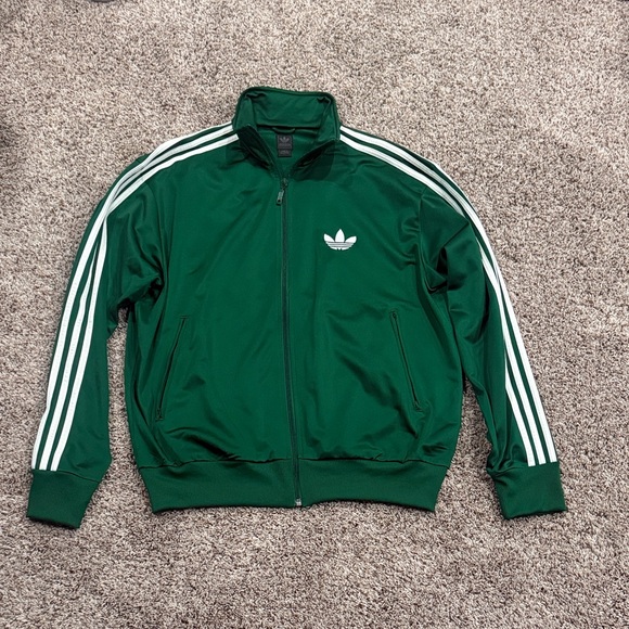 adidas Other - Adidas Green Track Jacket with White Accents